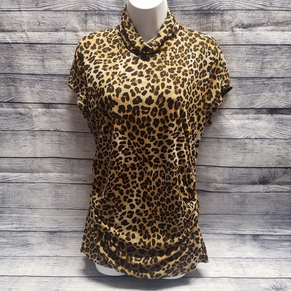 cheetah print high neck top